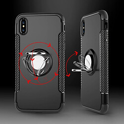 Acheter Wewoo Coque renforcée or rose pour iPhone X Magnétique 360 Degrés Rotation Anneau Armure Housse de Protection