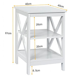 Acheter Helloshop26 Table de chevet table de nuit à 3 niveaux en forme de x structure stable pour chambre salon montage facile 20_0009407