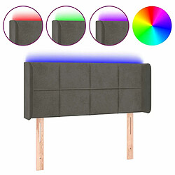 Maison Chic Tête de lit moderne à LED lumineuse pour chambre - Décoration de lit Gris foncé 93x16x78/88 cm Velours -MN75704