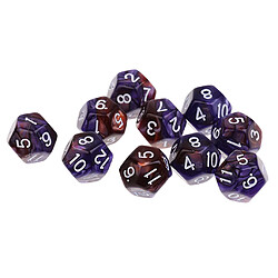 Acheter 10pcs 12 sided dés d12 dés polyédriques pour les donjons et les dragons Jeux de table Café violet