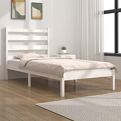 vidaXL Cadre de lit sans matelas blanc bois massif 100x200 cm