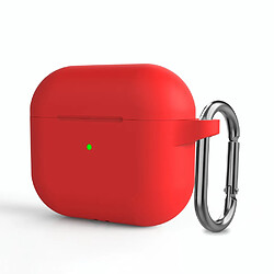 Coque en silicone anti-poussière, avec mousqueton rouge pour votre Apple AirPods 3