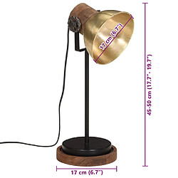 vidaXL Lampe de bureau 25 W laiton antique 17x17x50 cm E27 pas cher