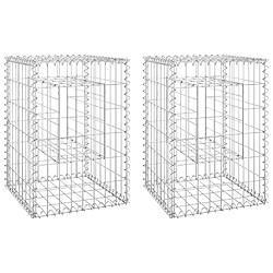 vidaXL Poteaux à panier de gabion 2 pcs 40x40x60 cm Fer