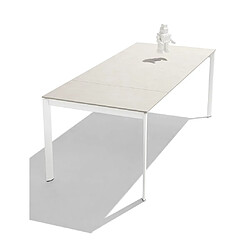 Avis Inside 75 Table extensible 6 couverts EMINENCE EVO 155 cm structure métal plateau mélaminé beige