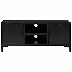 Avis Maison Chic Meuble TV scandinave - Banc TV pour salon Noir 110x35x48 cm Bois de pin massif -MN27466