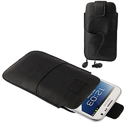 Wewoo Coque noir pour Samsung Galaxy Note II / N7100 / i9220 écouteurs Housse en cuir universelle avec poche