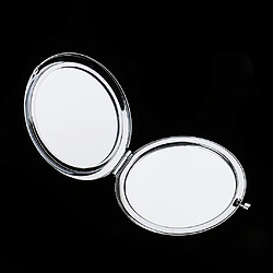 2pcs voyage portable double poche compact miroir de maquillage ensemble argent pas cher