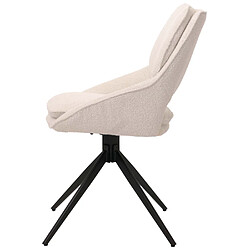 Acheter Mendler Lot de 2 chaises de salle à manger HWC-N73, chaise de cuisine, pivotante Auto-Return, tissu/textile Boucle (540g/m²) Oeko-Tex ~ crème