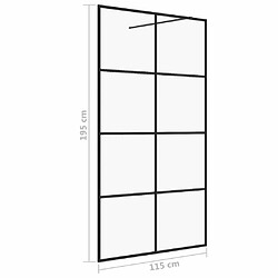 Maison Chic Paroi de douche | Écran de douche | Cloison de douche avec verre ESG transparent 115x195 cm Noir -GKD91183 pas cher