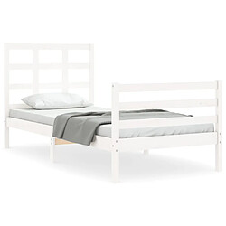 vidaXL Cadre de lit sans matelas blanc 90x200 cm bois massif