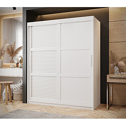 Abiks Meble Armoire Zaluzja 3 à Portes Coulissantes 200/150/62 2 Portes (blanc)