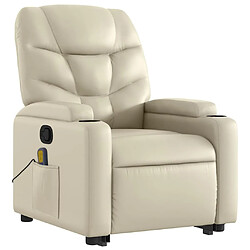 Avis vidaXL Fauteuil inclinable de massage Crème Similicuir