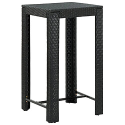 vidaXL Table de bar de jardin Noir 60,5x60,5x110,5 cm Résine tressée