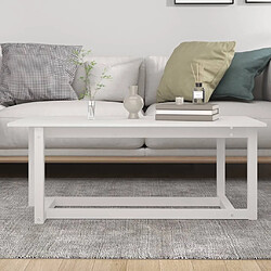 Maison Chic Table basse,Table Console Table d'appoint, Table pour salon Blanc 110x55x45 cm Bois massif de pin -MN82640 pas cher