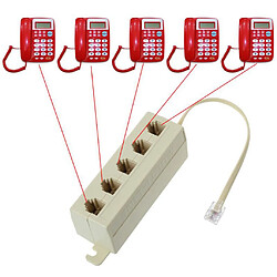 Adaptateur De Diviseur De Ligne De Prise Modulaire Pour Téléphone 4C RJ11 à 5 Sorties