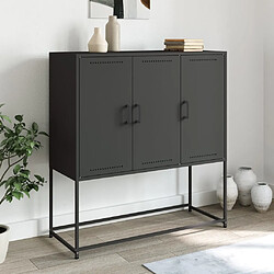 vidaXL Buffet haut noir 100,5x39x107 cm acier 