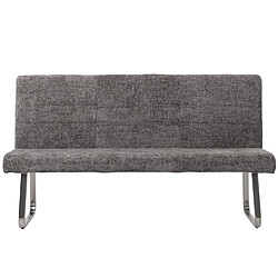 Decoshop26 Lot de 2 chaises de salle à manger avec accoudoirs + banc 160 cm inox brossé et tissu chenille gris foncé 04_0008281 pas cher