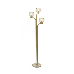 Endon Lampadaire Dimple Acier,verre Plaque Laiton en satin,verre lustre de champagne 1 ampoule 162cm