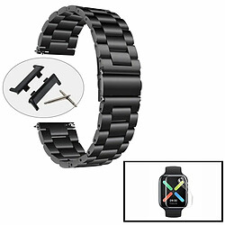 PHONECARE Kit Bracelet en Acier Stainless Lux + Outil+ Gel d'écran de Film protecteur Full Coque pour OPPO Watch 41mm - Noir