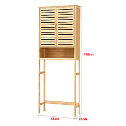 Helloshop26 Meuble de rangement pour WC à 2 portes 170 x 66 x 23 cm 03_0006848