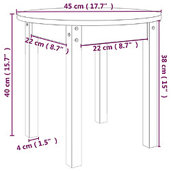 vidaXL Table basse Blanc Ø 45x40 cm Bois massif de pin pas cher