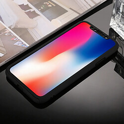 Acheter Wewoo Coque renforcée noir pour iPhone X 360 degrés pleine couverture détachable PC Housse de protection avec film de verre trempé