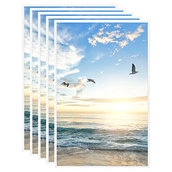 vidaXL Collage de cadres photo 5 pcs de mur table Blanc 13x18 cm MDF