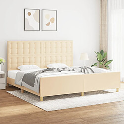 vidaXL Cadre de lit sans matelas crème 200x200 cm tissu 