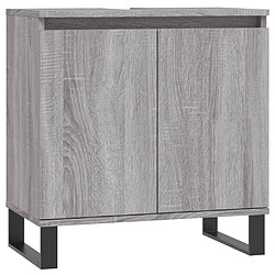 Maison Chic Armoire de bain,Meuble de rangement de salle de bain,Meuble haut sonoma gris 58x33x60 cm bois d'ingénierie -GKD507117