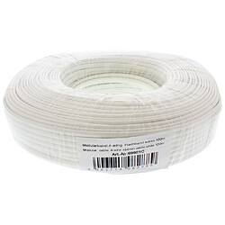 Câble modulaire, InLine®, 4 fils ruban blanc, 100m Ring