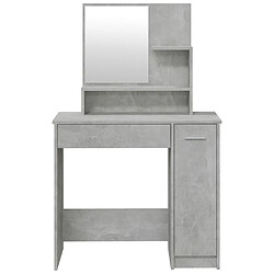 Helloshop26 Coiffeuse table de maquillage design meuble mobilier de chambre avec miroir 86,5 x 35 x 136 cm gris 02_0006396