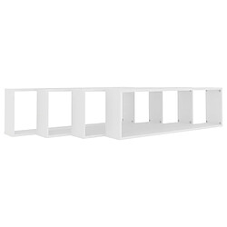 Avis vidaXL Étagères cube murales 4 pcs Blanc 100x15x30cm bois d'ingénierie