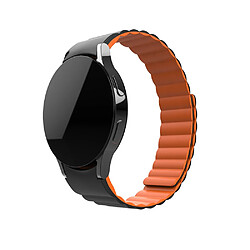 Bracelet en silicone magnétique noir/orange pour votre Samsung Galaxy Watch4 Classic 46mm