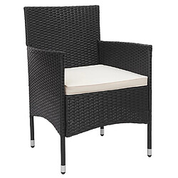 Decoshop26 Salon de jardin balcon jardin en polyrotin noir canapé fauteuils table coussin crème 04_0004211