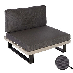 Decoshop26 Fauteuil lounge de jardin en bois d'acacia gris et aluminium coussin gris foncé 04_0006847