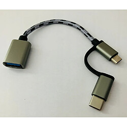 GUPBOO Adaptateur USB-A 2 en 1 ---> USB-c/Micro-USB,JL90