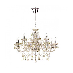 Luminaire Center Chandelier sans abats jours Raphael Chrome poli,verre à champagne 12 ampoules 70cm