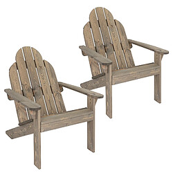 Ecd Germany Chaise de jardin grise, 92,5x69,5x89 cm, bois massif