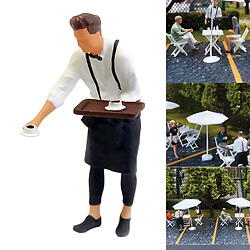 Acheter 1:64 Figures Serveur Manger Disposition De La Scène Diorama Jouet Café Serveur Blanc