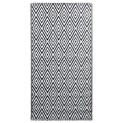 vidaXL Tapis d'extérieur Blanc et noir 160x230 cm PP