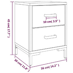 vidaXL Tables de chevet 2 pcs 36x30x45 cm Bois de pin massif pas cher