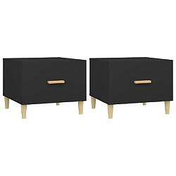 vidaXL Tables basses 2 pcs noir 50x50x40 cm bois d'ingénierie