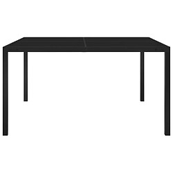 vidaXL Table de jardin 130x130x72 cm Noir Acier et verre