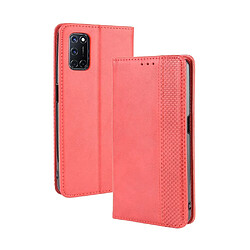 Etui en PU auto-absorbé rétro rouge pour votre OPPO A52/A72/A92