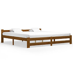 vidaXL Cadre de lit sans matelas marron miel bois pin massif 200x200cm