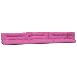 vidaXL Coussins de palette lot de 7 rose tissu