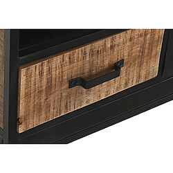 Acheter Pegane Meuble TV en bois de manguier coloris noir/marron - Longueur 125 x Hauteur 55 x Profondeur 40 cm