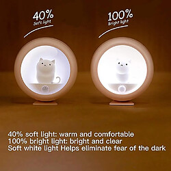 Universal Lampe pour enfants, avec détecteur de mouvement, magnétique, mignonne et petite, câble de recharge USB, chaton, lumière nocturne pour enfants, très économe en énergie, (blanc)