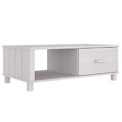 vidaXL Table basse HAMAR Blanc 100x55x35 cm Bois massif de pin